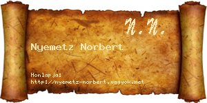 Nyemetz Norbert névjegykártya