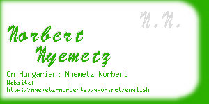 norbert nyemetz business card